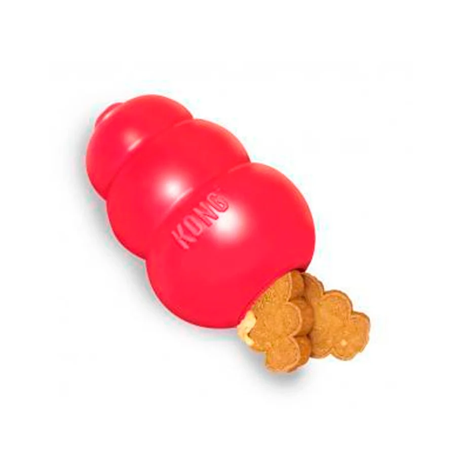 Dispensador de petiscos Kong Classic vermelho para cães