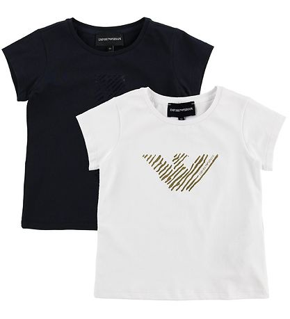 Emporio Armani T-Shirt - T-Shirt - Navy/Weiß m. Print