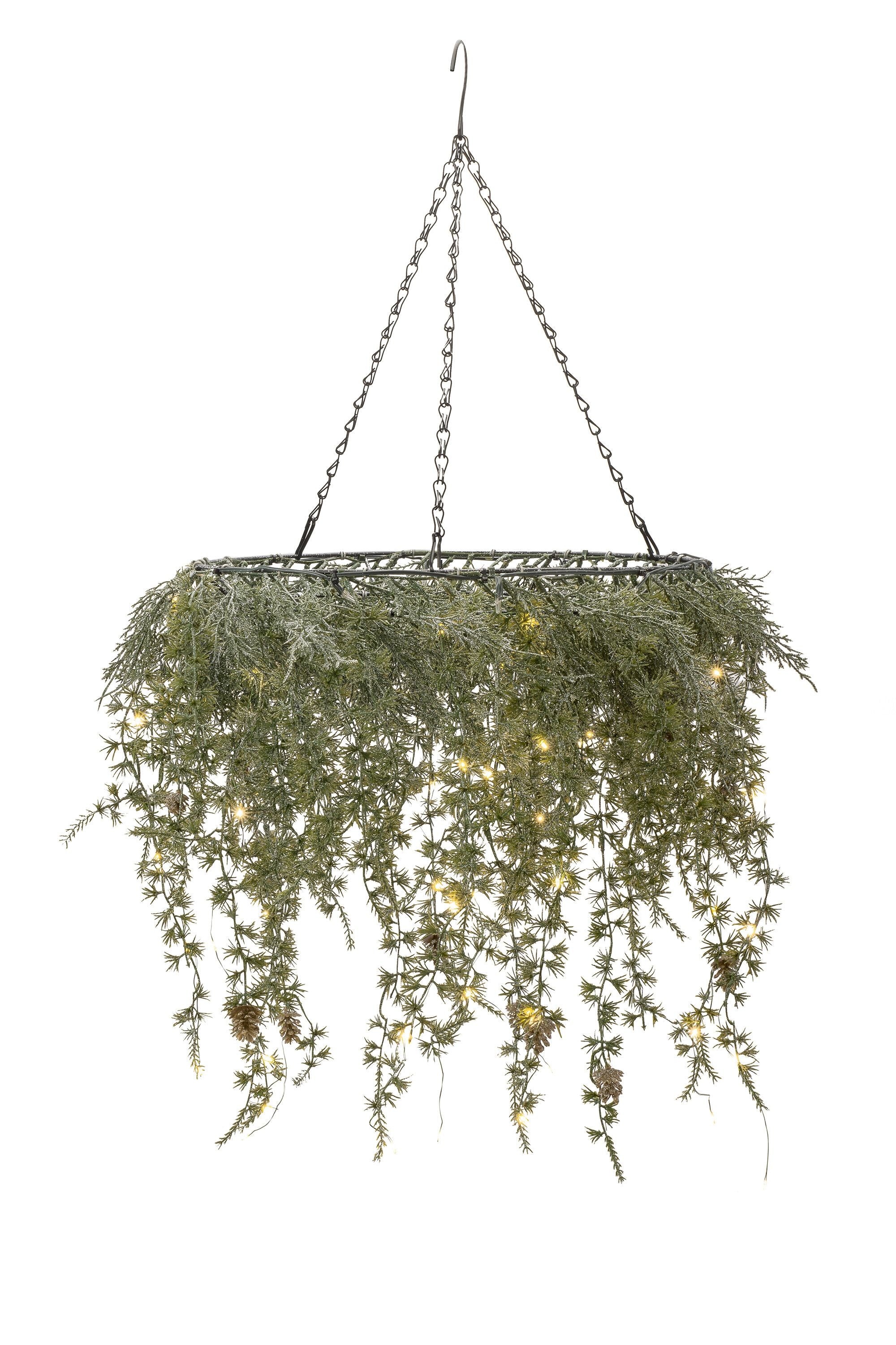 PINE WREATH LED Licht - Grün / B: 11.0 cm x H: 40.0 cm