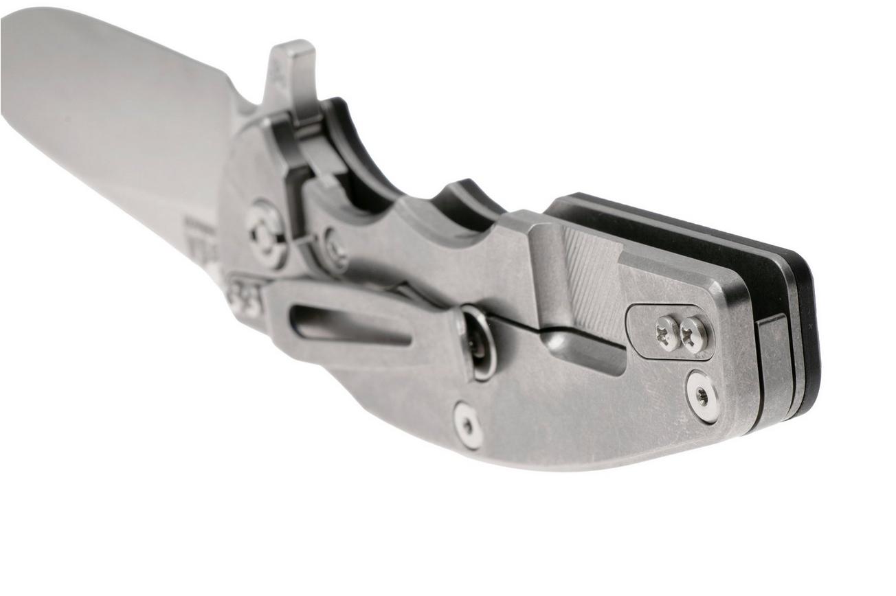 Rick Hinderer Jurassic Slicer, Hollow Ground Magnacut, Stonewashed, Black G10, zakmes