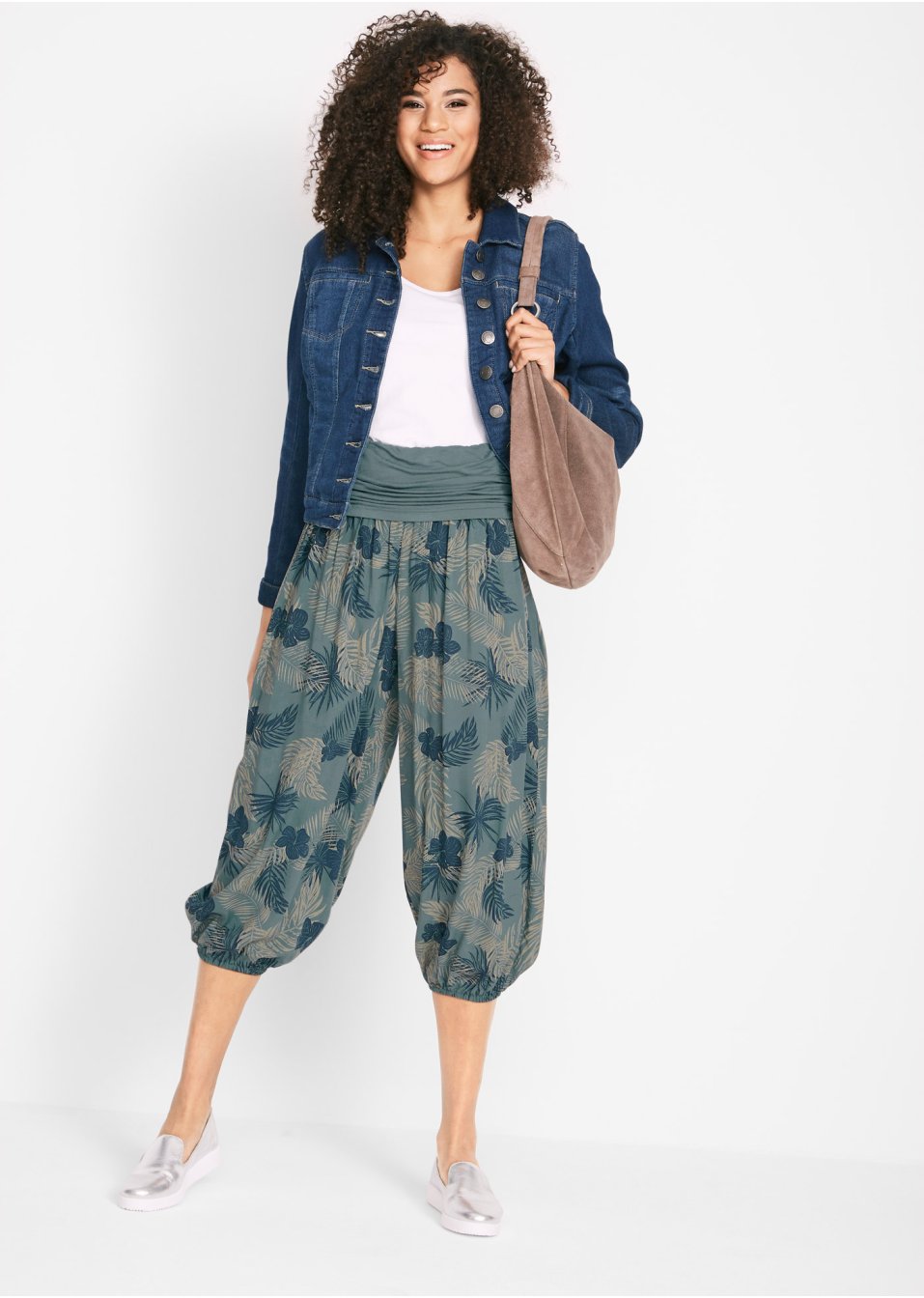 Pantalon 3/4 à taille confortable, Loose-Fit
