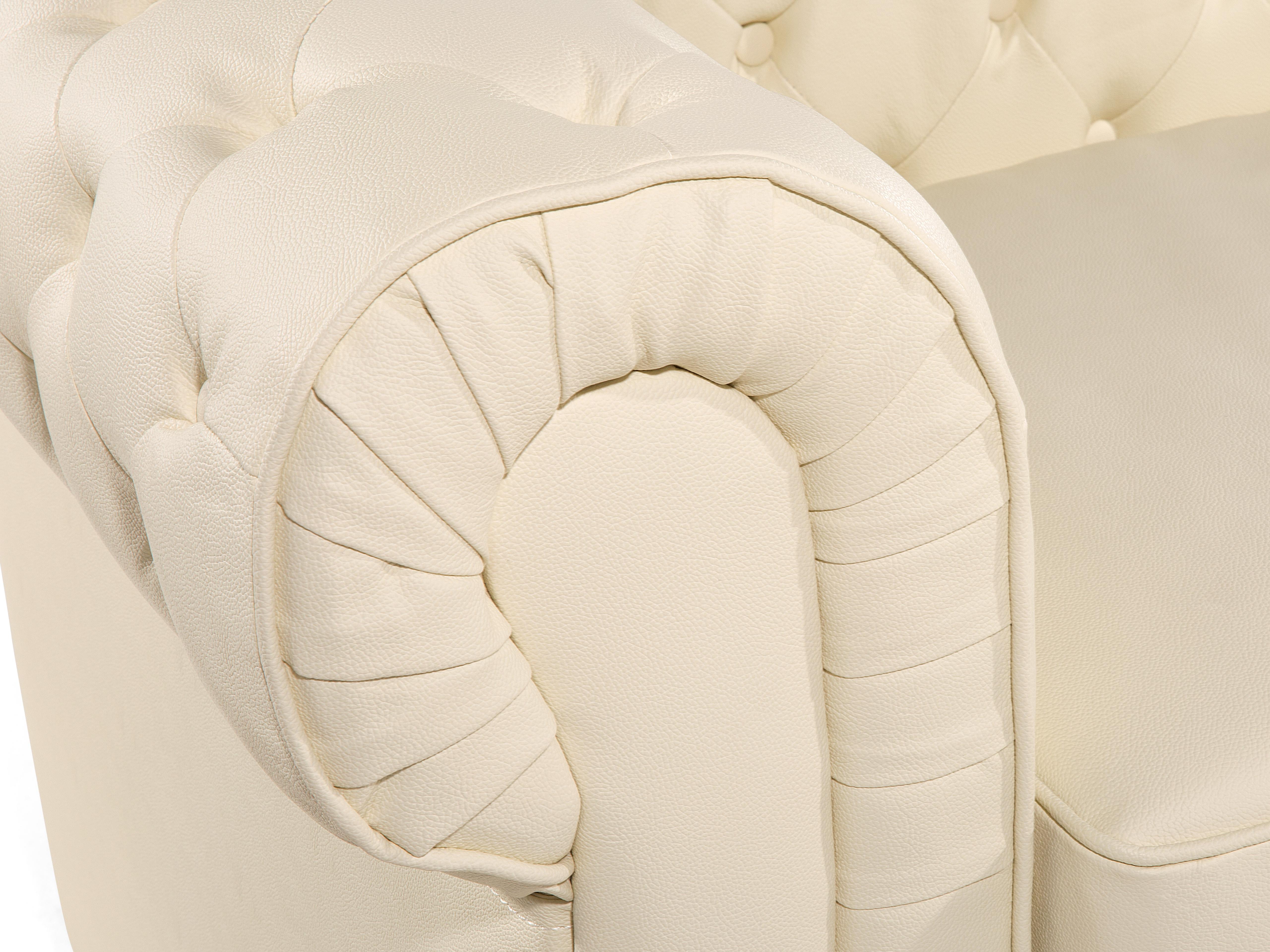 Bankenset 4-zits CHESTERFIELD Leer Lichtbeige