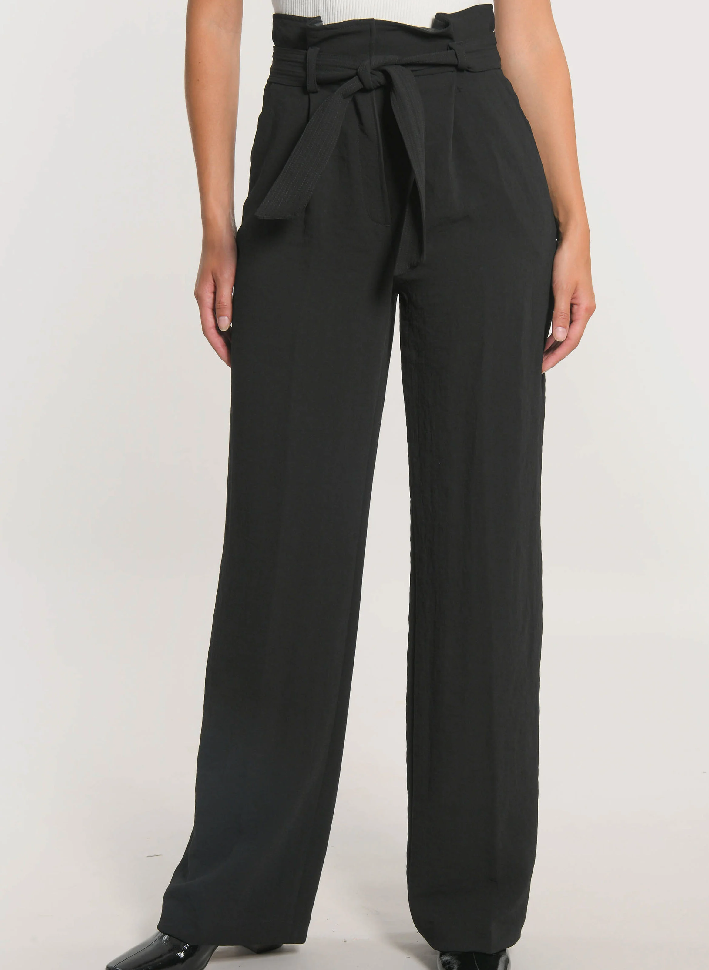 MIKA - Pantalon droit taille haute | Noir