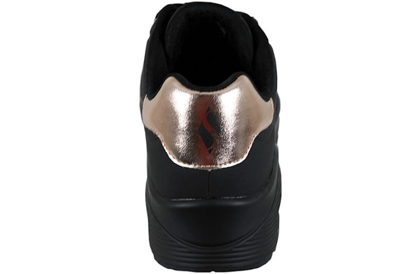 SKECHERS UNO SHIMMER AWAY BLACK SNEAKERS