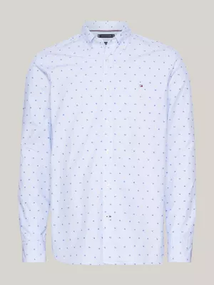 Camisa Slim Fit Flex com Estampa de Bolinhas