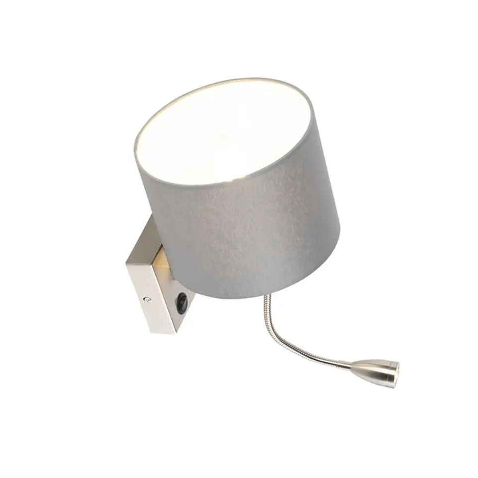 Qazqa wandlampen brescia combi grijs e27