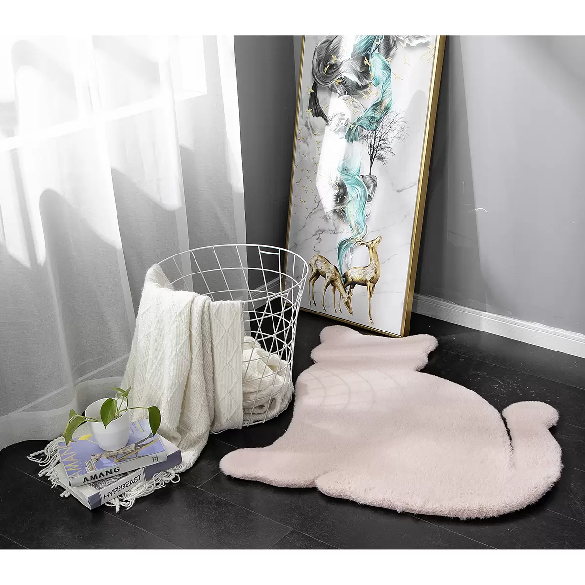 Kinderteppich getuftet Bunny Shape Rosa