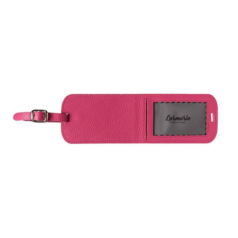 Porte-étiquette Jules en cuir grainé Vie en Rose