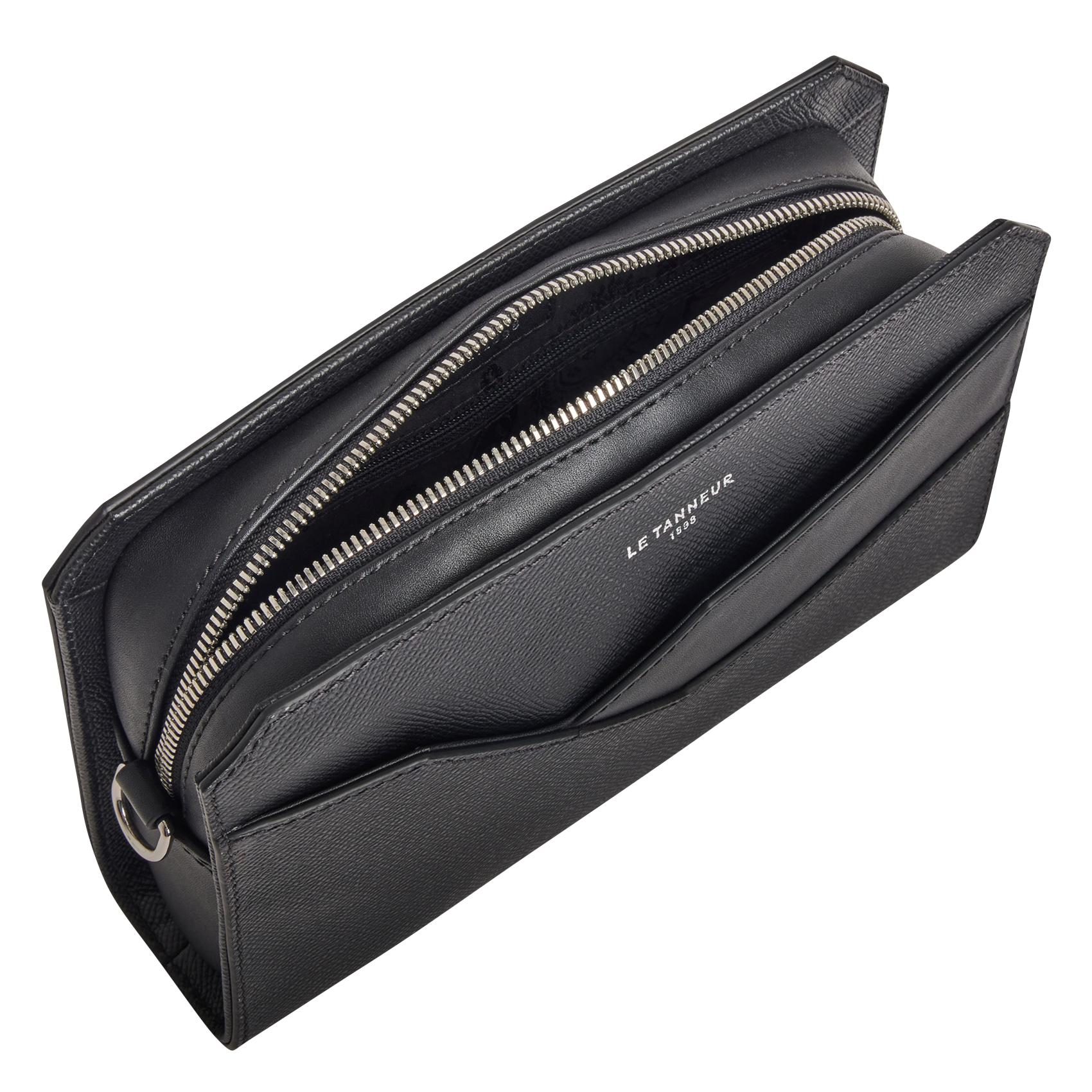 GASTON - Pochette zippée en cuir| Noir