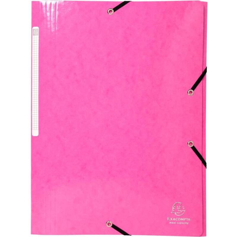 Chemise à élastiques 3 rabats maxi capacity carte lustrée pelliculée Iderama - A4 - Couleurs assorties
