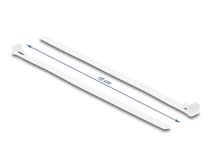 Delock Kabelbinder Weiss 150 mm x 7.2 mm, 100 Stück Delock Kabelbinder wiederverwendbar L 150 x B 7.2 mm 100 Stück weiss