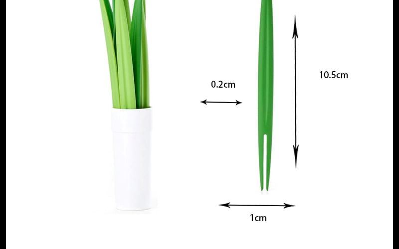 Masae - Set van 5: Plastic fruitvorkjes van blad