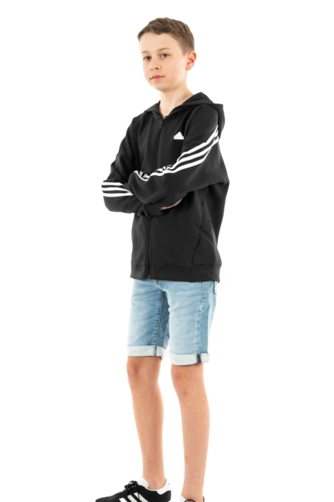 sweat adidas originals u fi 3s fz hd noir/blanc