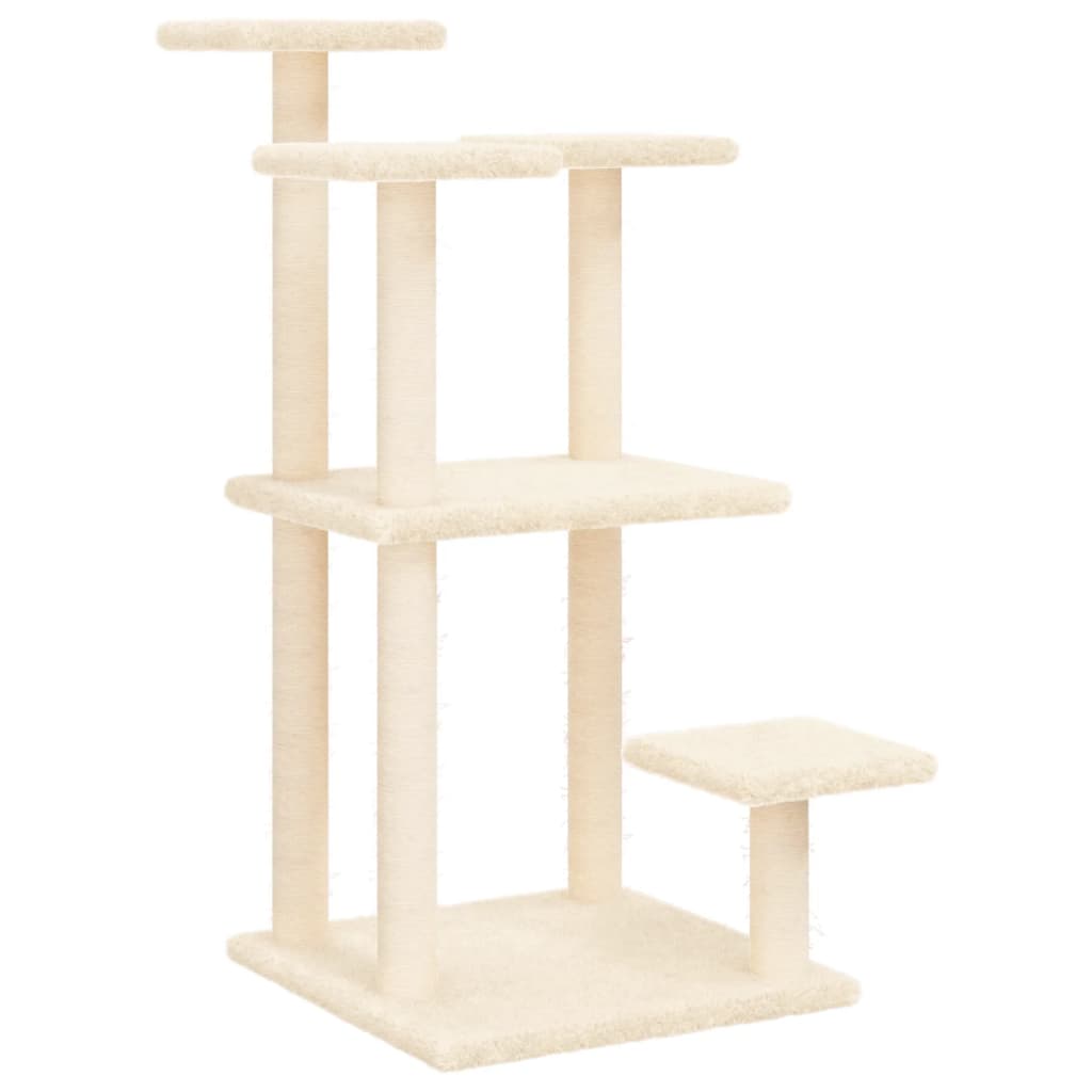 Arranhador para Gatos vidaXL com Plataformas, Creme, 98,5 cm