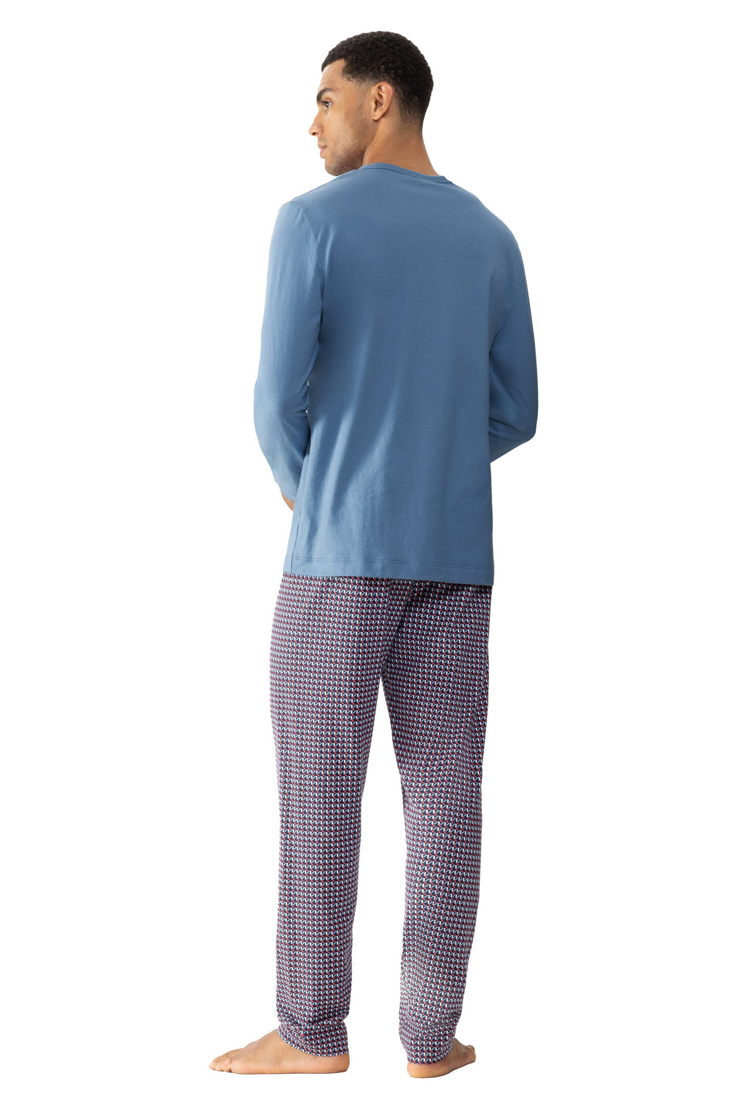 mey| Herren Schlafanzug Serie Diagonal Squares