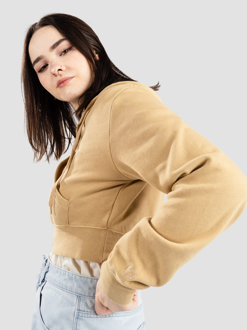 Zine Kya Solid Shopping Bag Zip Hoodie incense