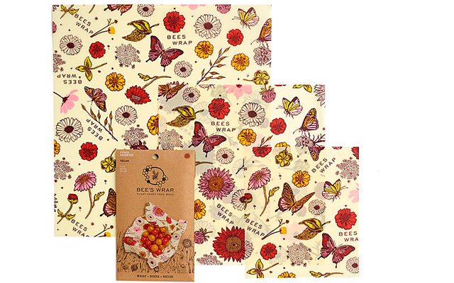 Bees Wrap Vegan Pflanzenwachstuch 3er-Pack gemischt
