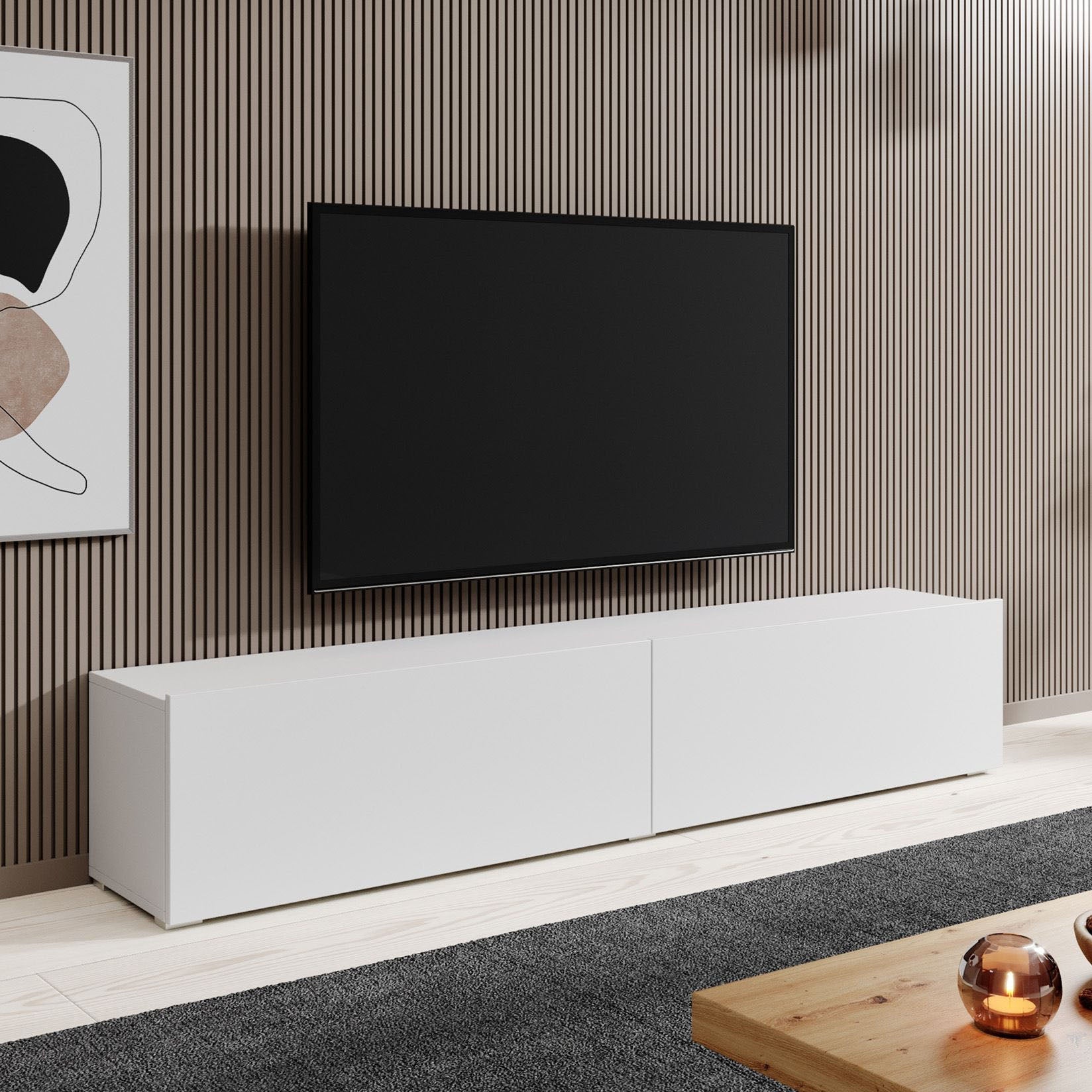 Meubella - TV-Meubel Asilento - Mat wit - 180 cm