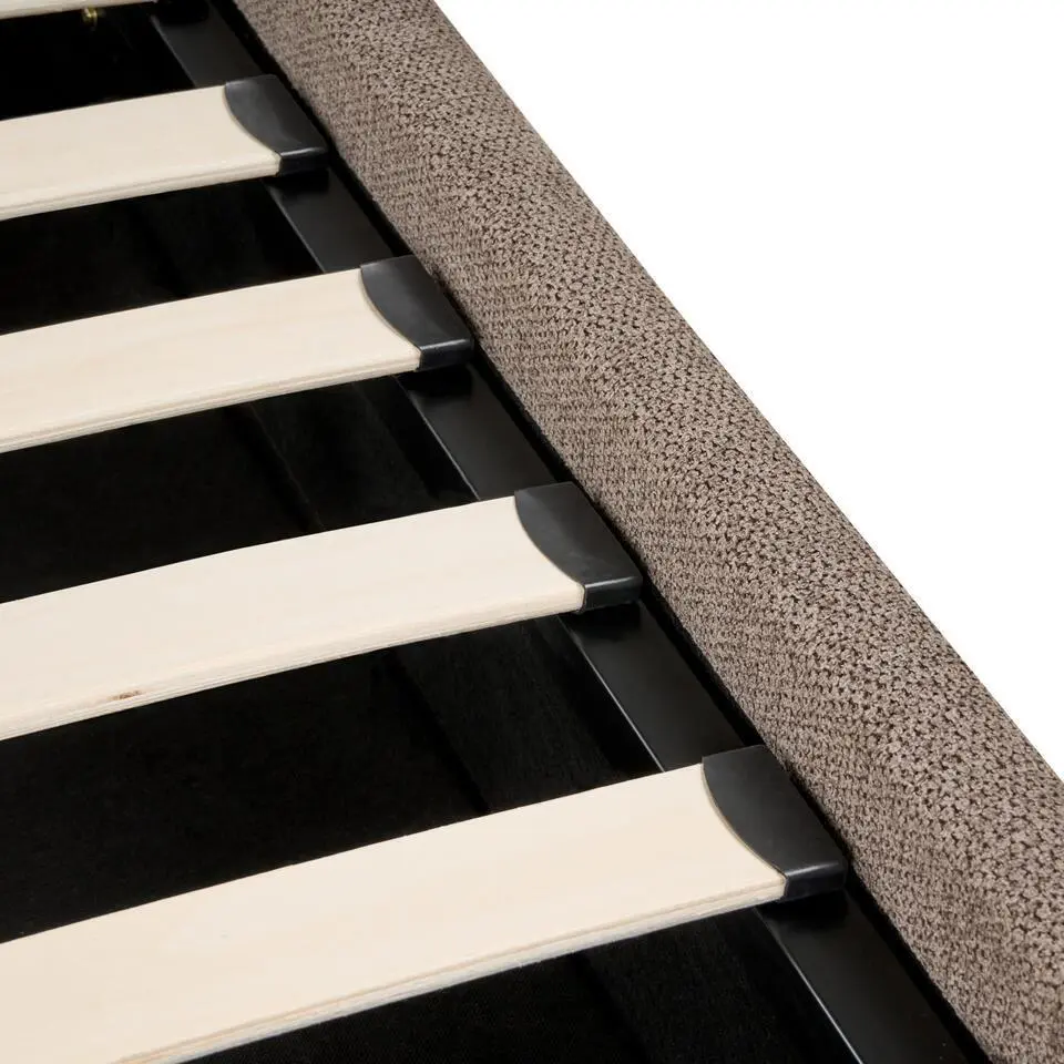 TARASCON - Tweepersoonsbed - Taupe - 140 x 200 cm - Stof