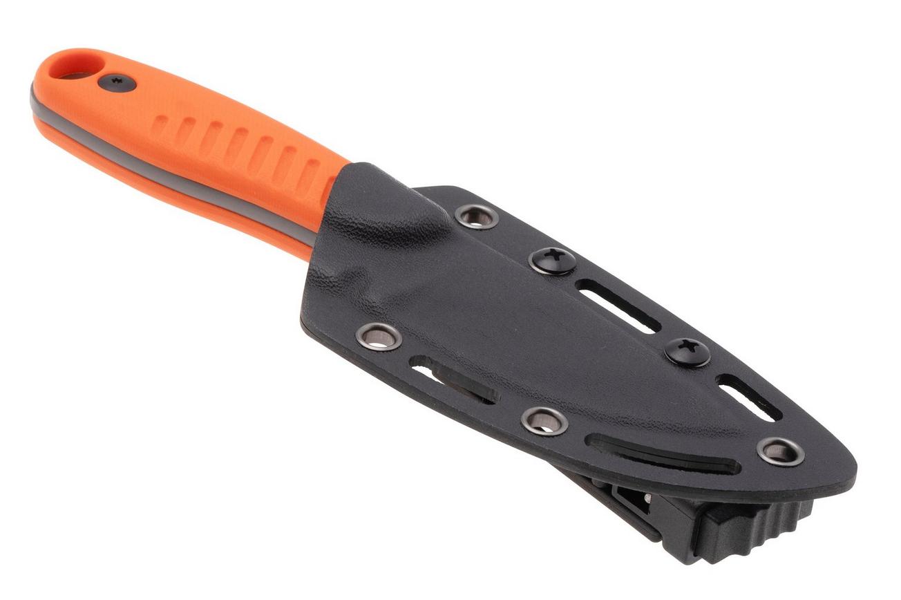 Kizer Hare 1077A1 Grey PVD D2, Orange G10, vaststaand mes, Azo design