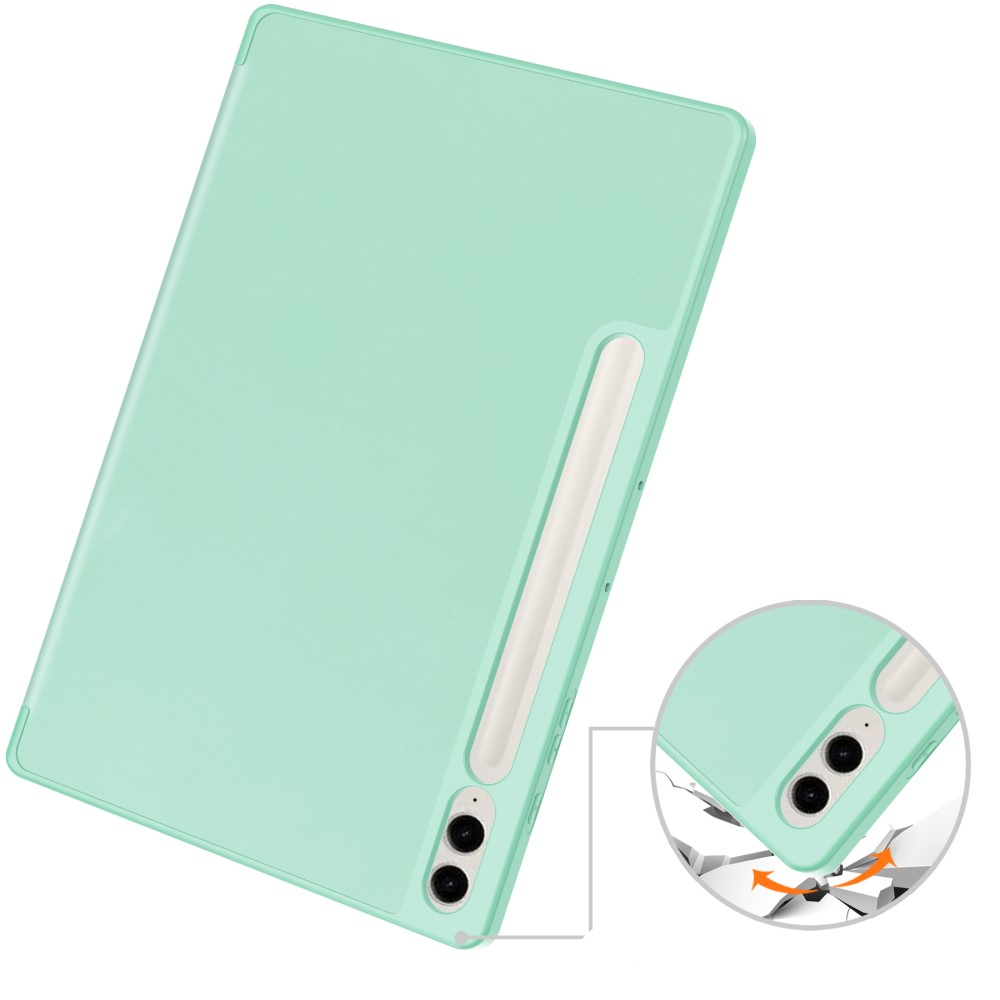 Samsung Galaxy Tab S9 FE  Plus Leder Tasche Smart Cover Hülle S-Pen Halterung - Türkis