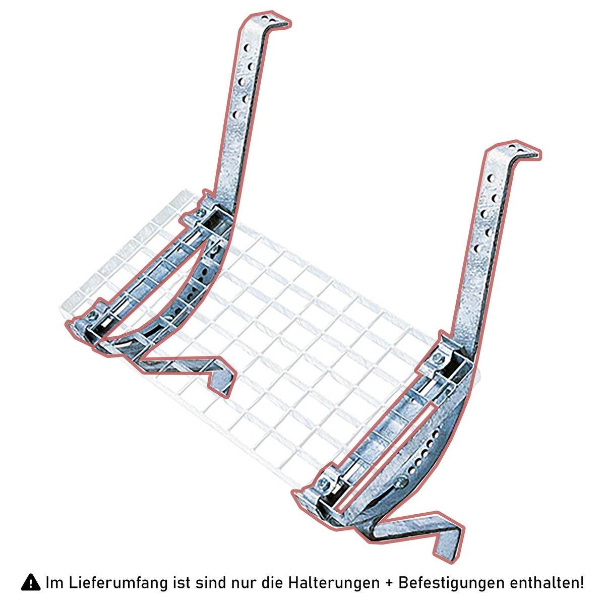 Iller loopbrugsteun, paar inclusief loopbrugbevestiging met schroefbevestiging, bruin