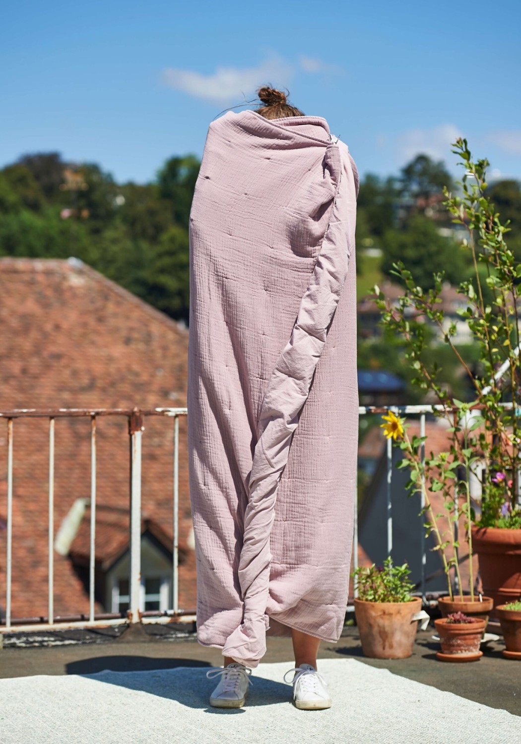 Lavie Wohndecke aus Bio-Baumwolle Nora Quilt Ash Rose