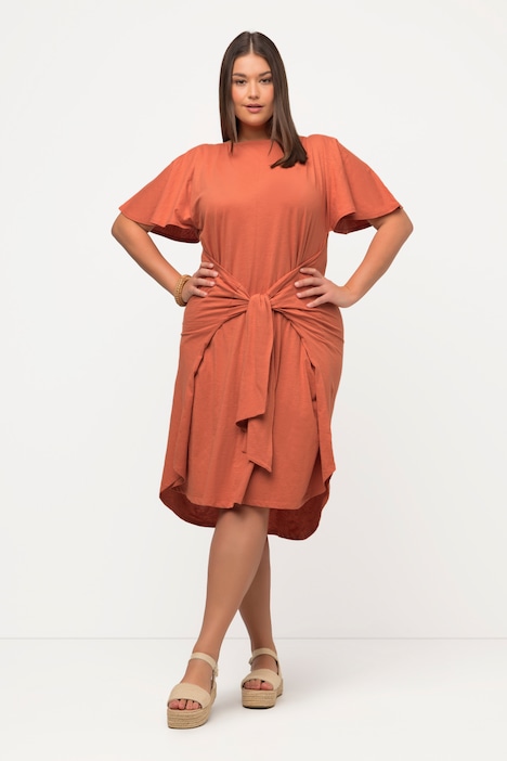 Midikleid, U-Boot-Ausschnitt, Halbarm, Biobaumwolle
