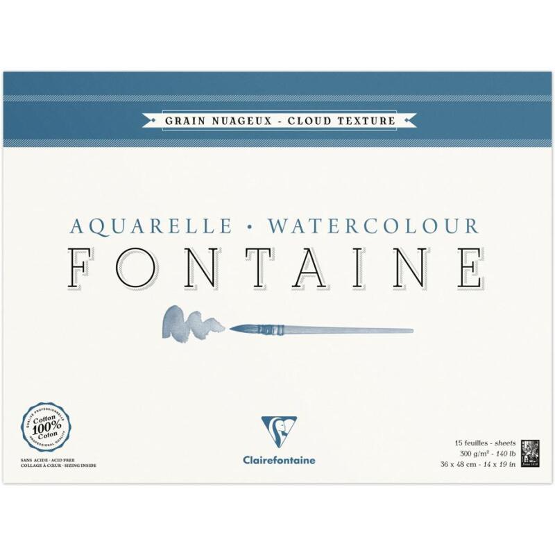 Fontaine bloc collé 4 côtés 15F 36x48cm 300g grain nuageux