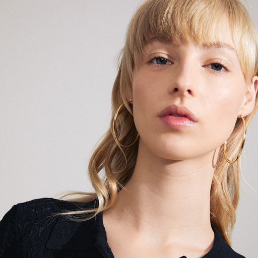 Pilgrim Priya Large Hoops, Gold Plated