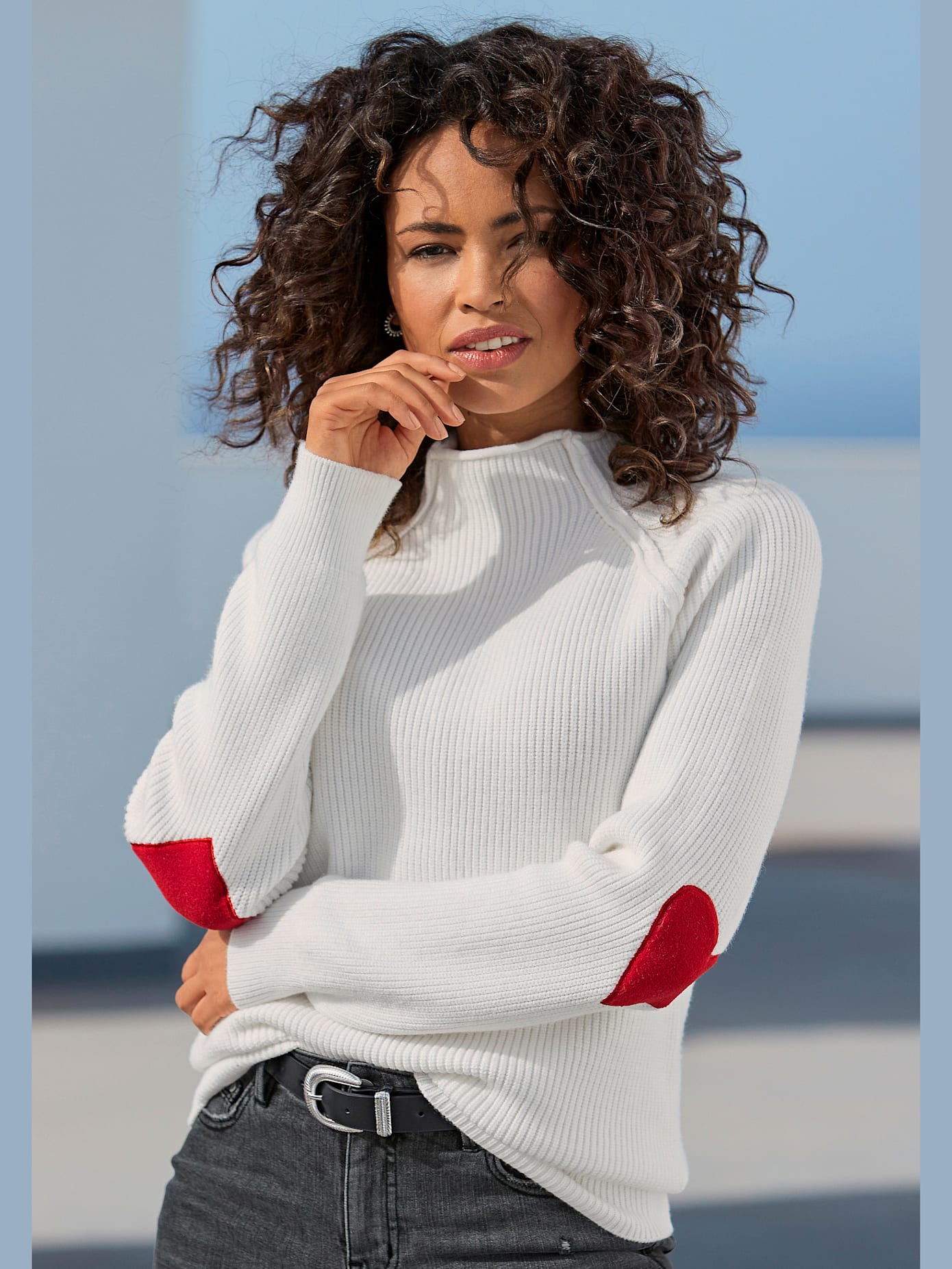 Pull en tricot à col montant