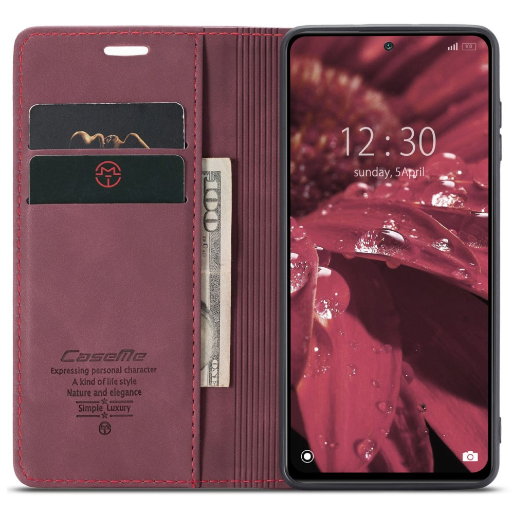 Xiaomi 12 Leder Tasche Flip Wallet Etui mit Kartenfächern - Rot