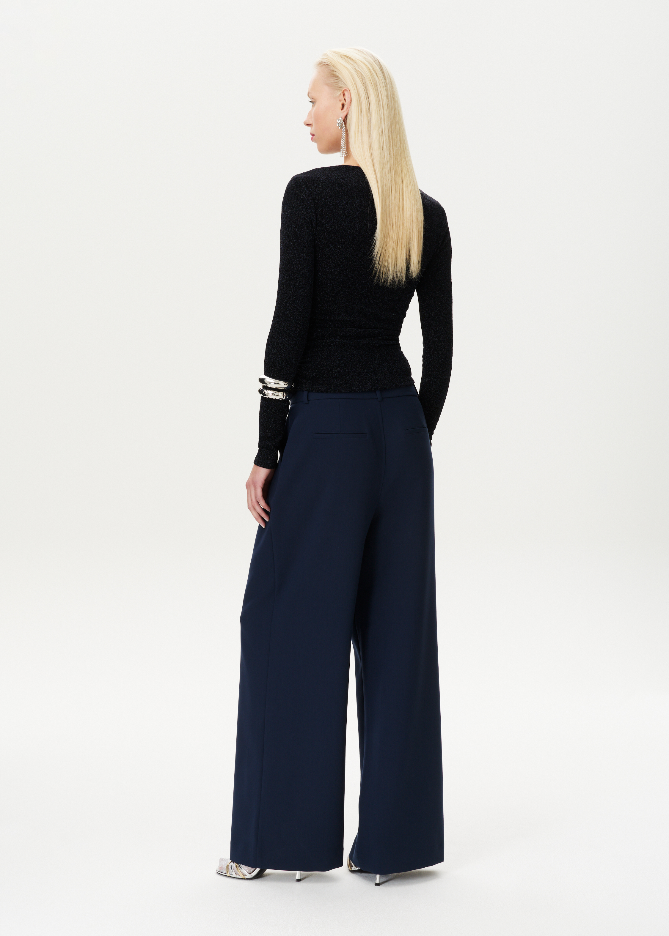Lurex top met boothals
