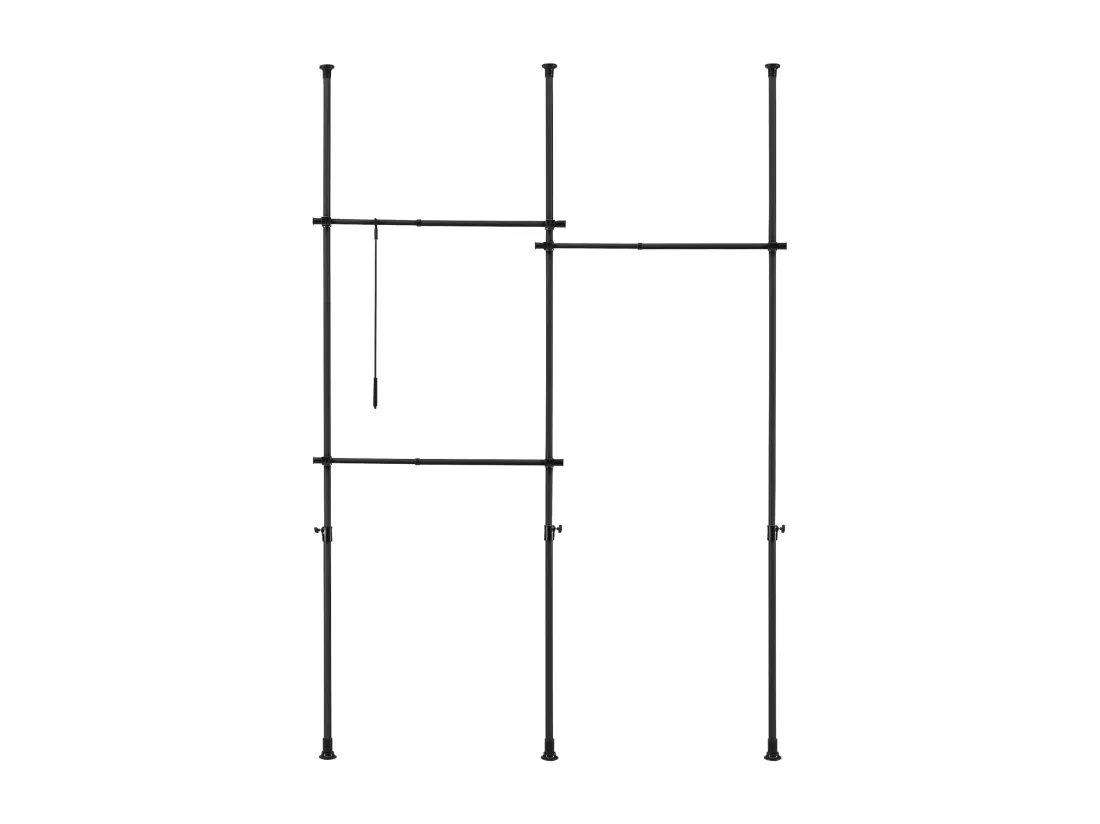 Penderie télescopique acier laqué noire 230 x 230 x 278 cm 03_0008156
