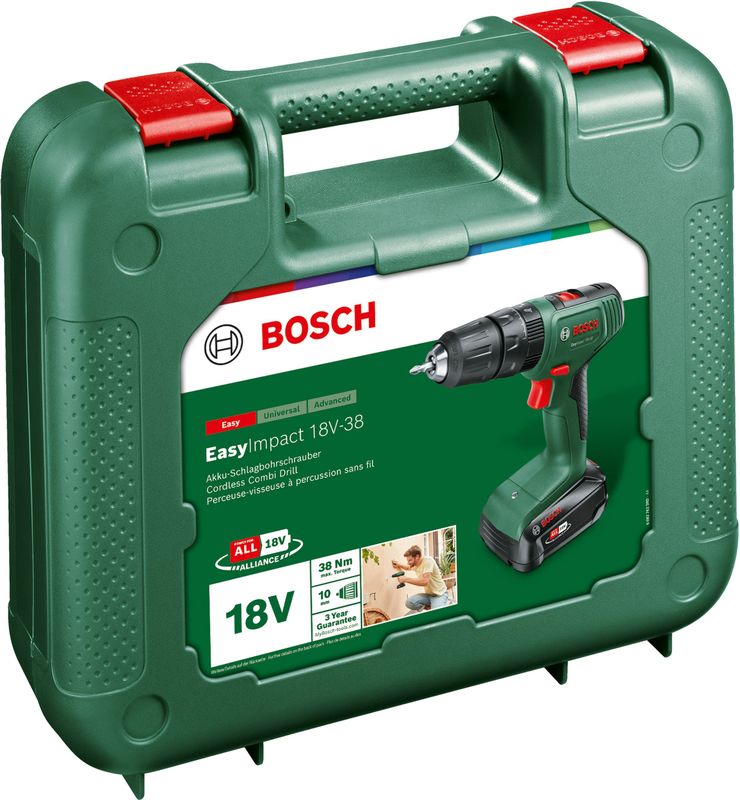 Bosch EasyImpact 18V-38 Accuklopboorschroevendraaier - Inclusief 18 V accu en lader