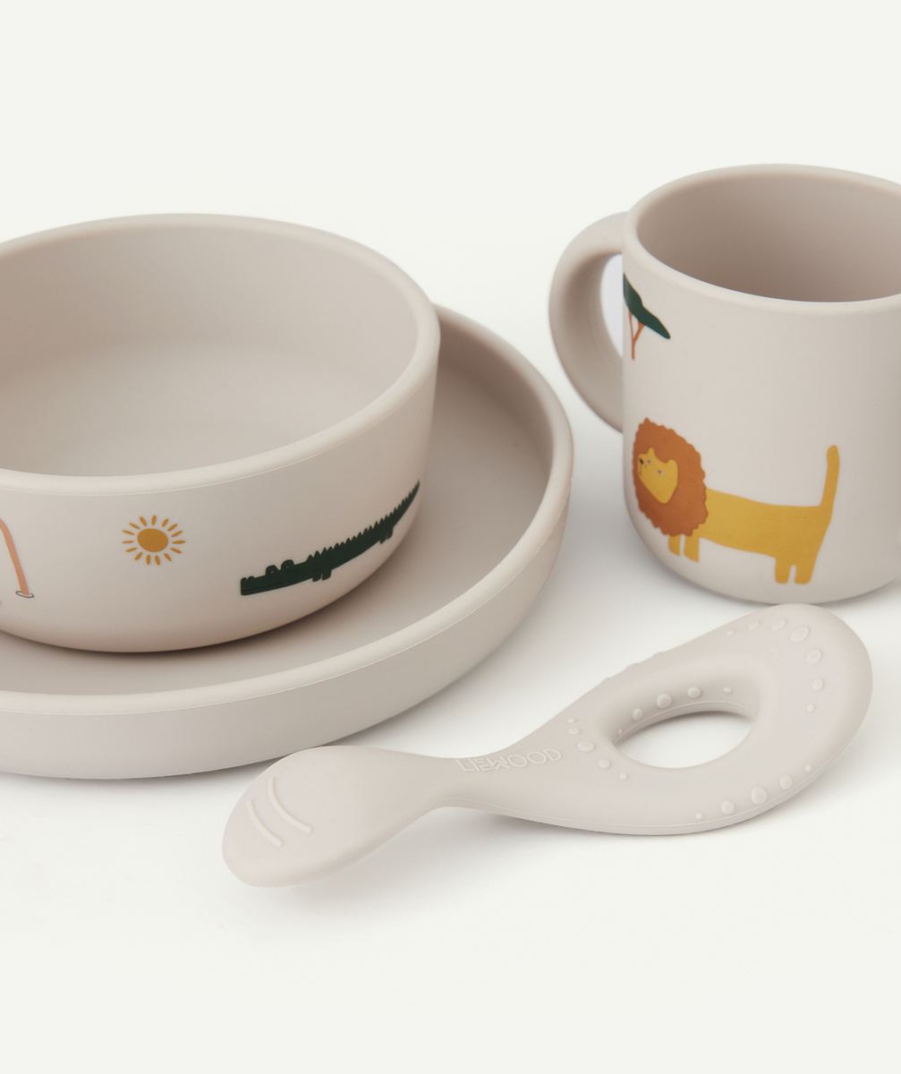 LIEWOODCOFFRET REPAS EN SILICONE VIVI SAFARI SANDY MIX