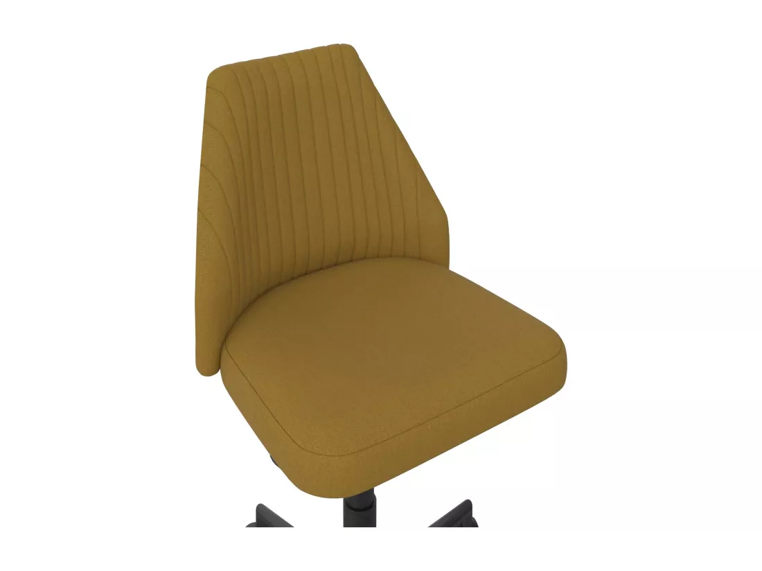Brittany | Chaise de bureau en tissu moutarde