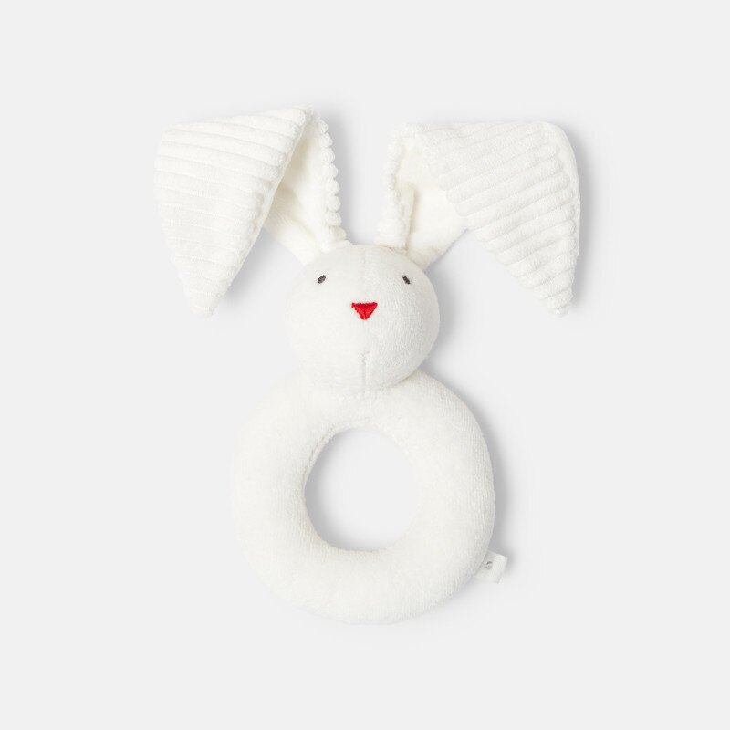 Hochet lapin en velours blanc naissance Absorba Blanc