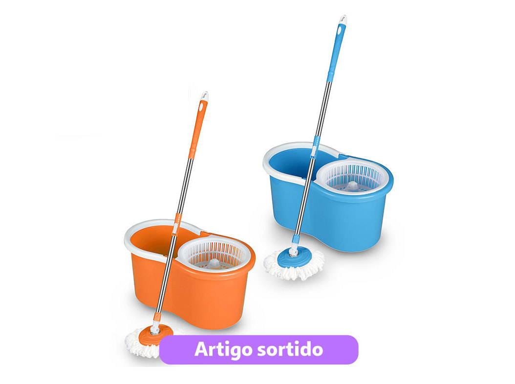 BALDE COM ESPREMEDOR E MOPA 360º ANILAR CORES SORTIDAS