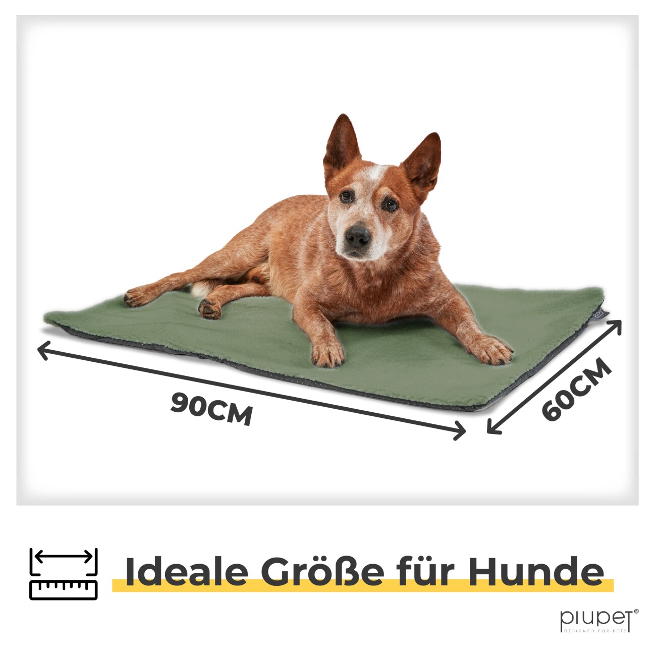 PIUPET Selbstheizende Hundedecke grün