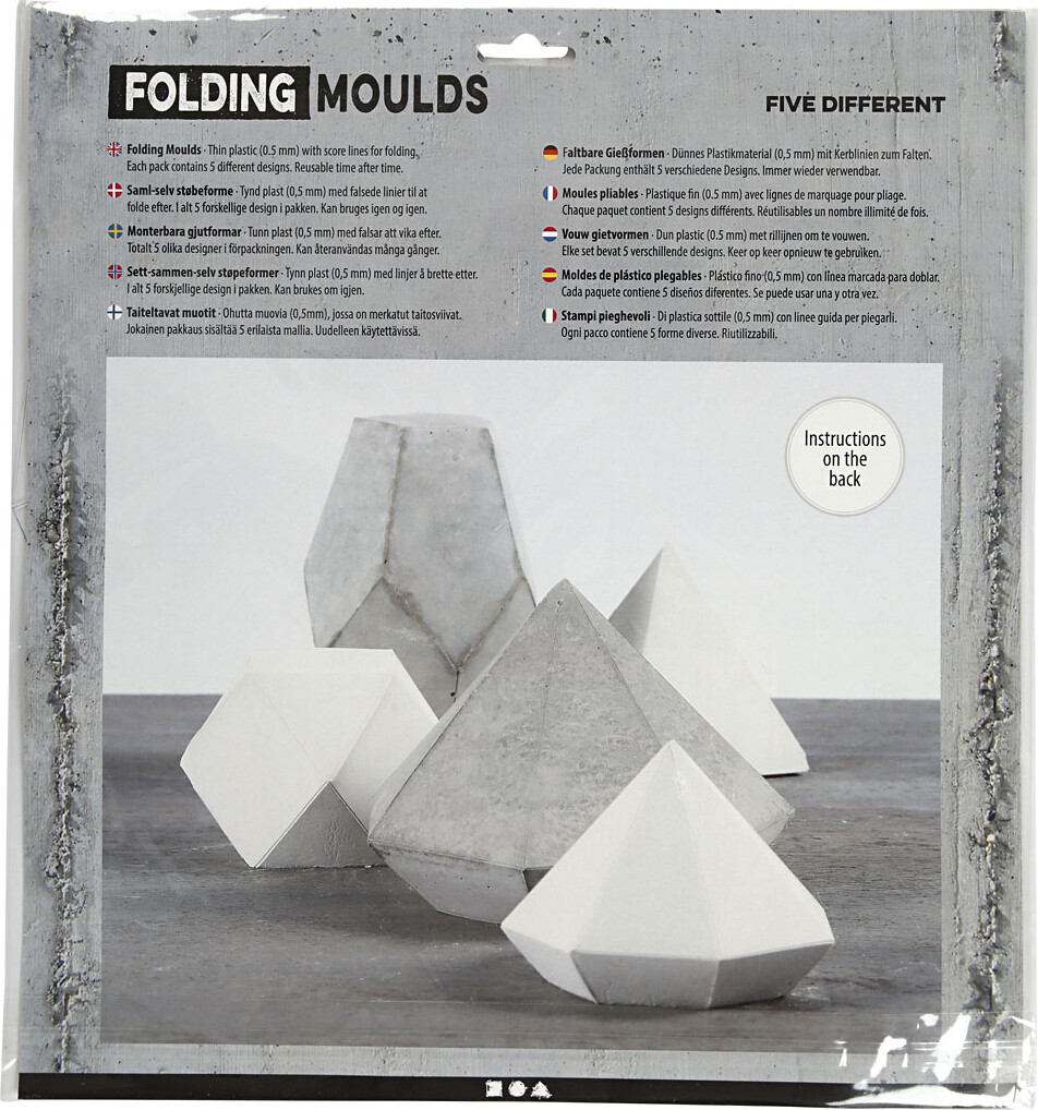Støbeforme - Geometiske Former - H 6-13 CM - Transparent - 5 Stk