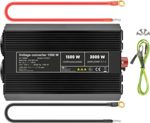 Goobay 58884, Universal, Universal, 12 - 13,8 V, 1500 W, 230 V, DC-til-AC