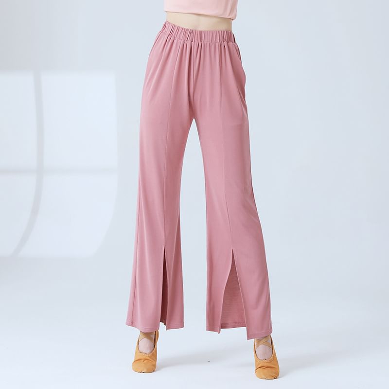 femmal - Hoge taille, wijde pijpen joggingbroek met splitzoom