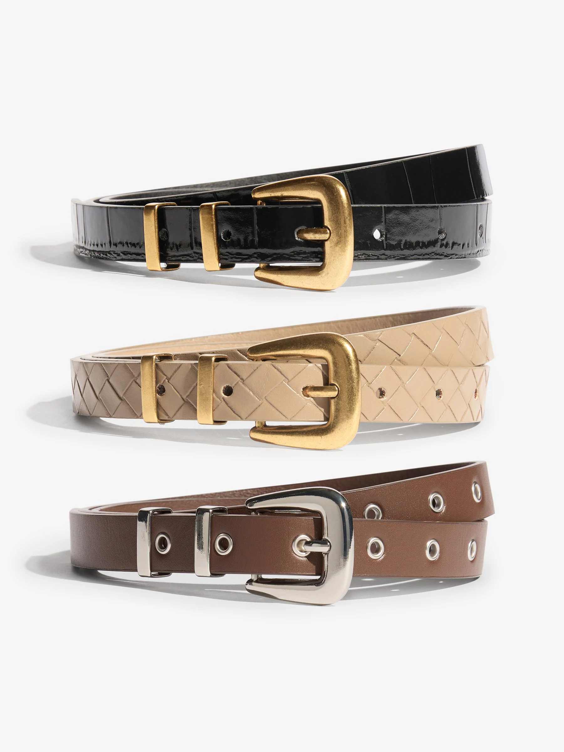 Olive, Choc and Black - Friends Like These Skinny Belts 3 Pack