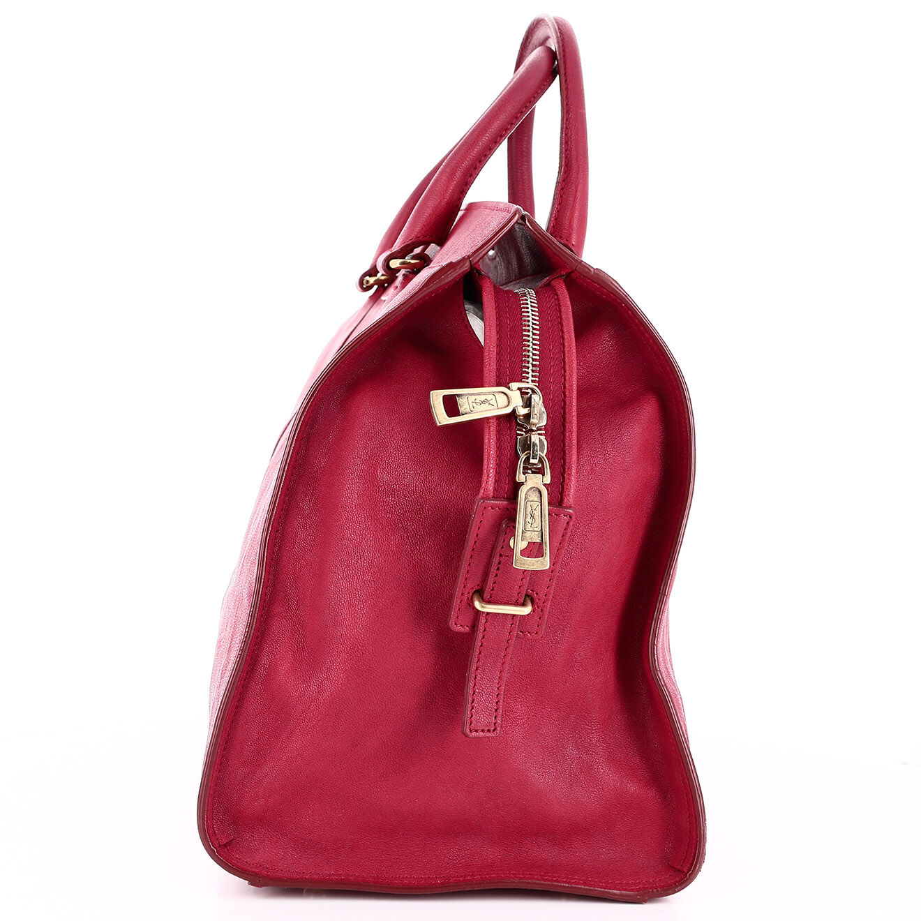 Saint Laurent Sac Cabas Chyc Grand en Cuir bordeaux Etat: Très bon état - Longueur 40 cm