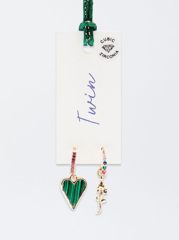 Conjunto de Anéis com Berloques e Zircônias - Multicor