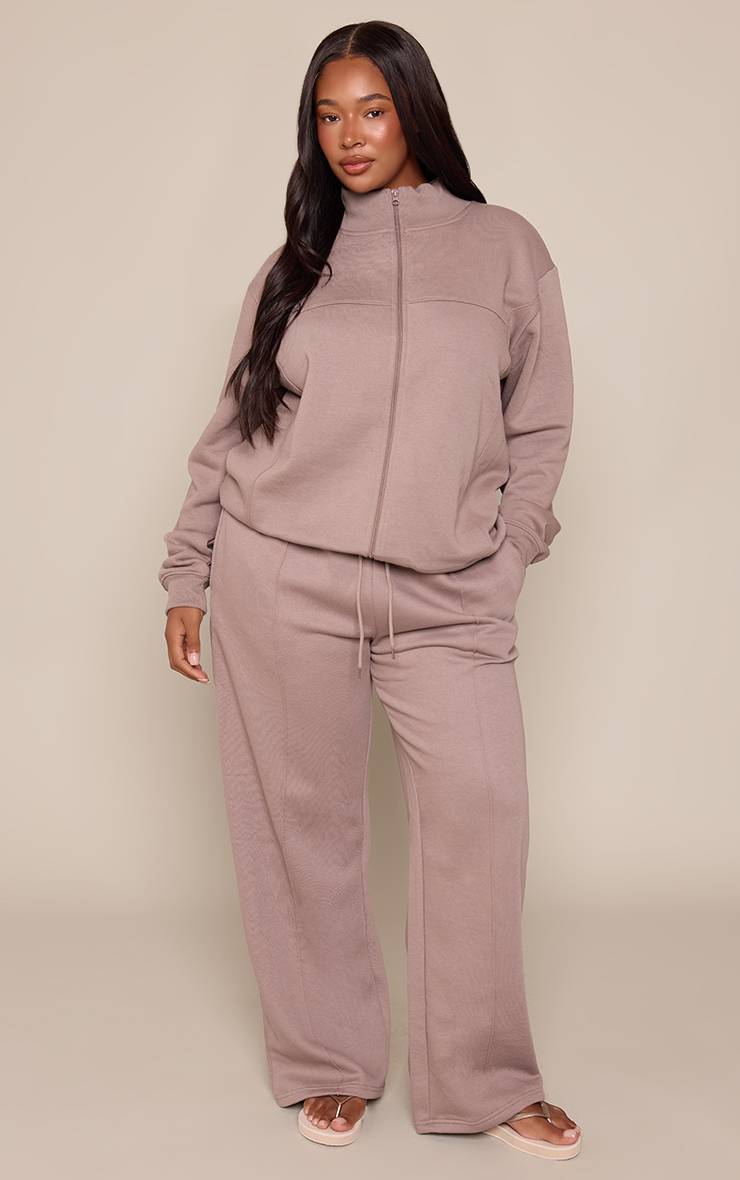 Charbon Veste De Survêtement Oversize Grande Taille Avec Détails De Coutures Et Fermeture Zippée