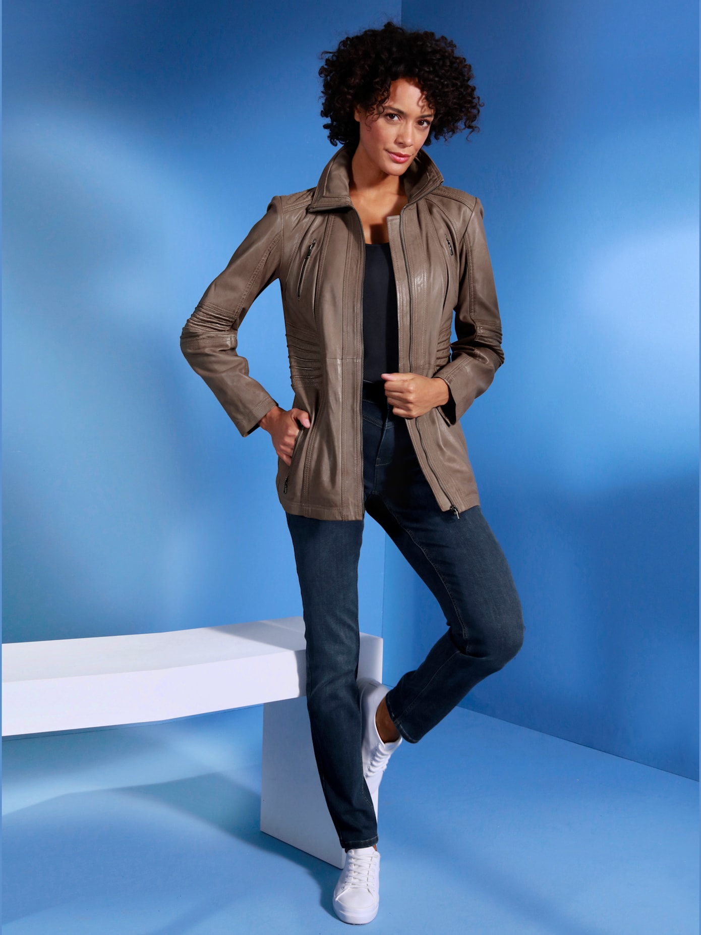 Veste en cuir cuir agneau nappa
