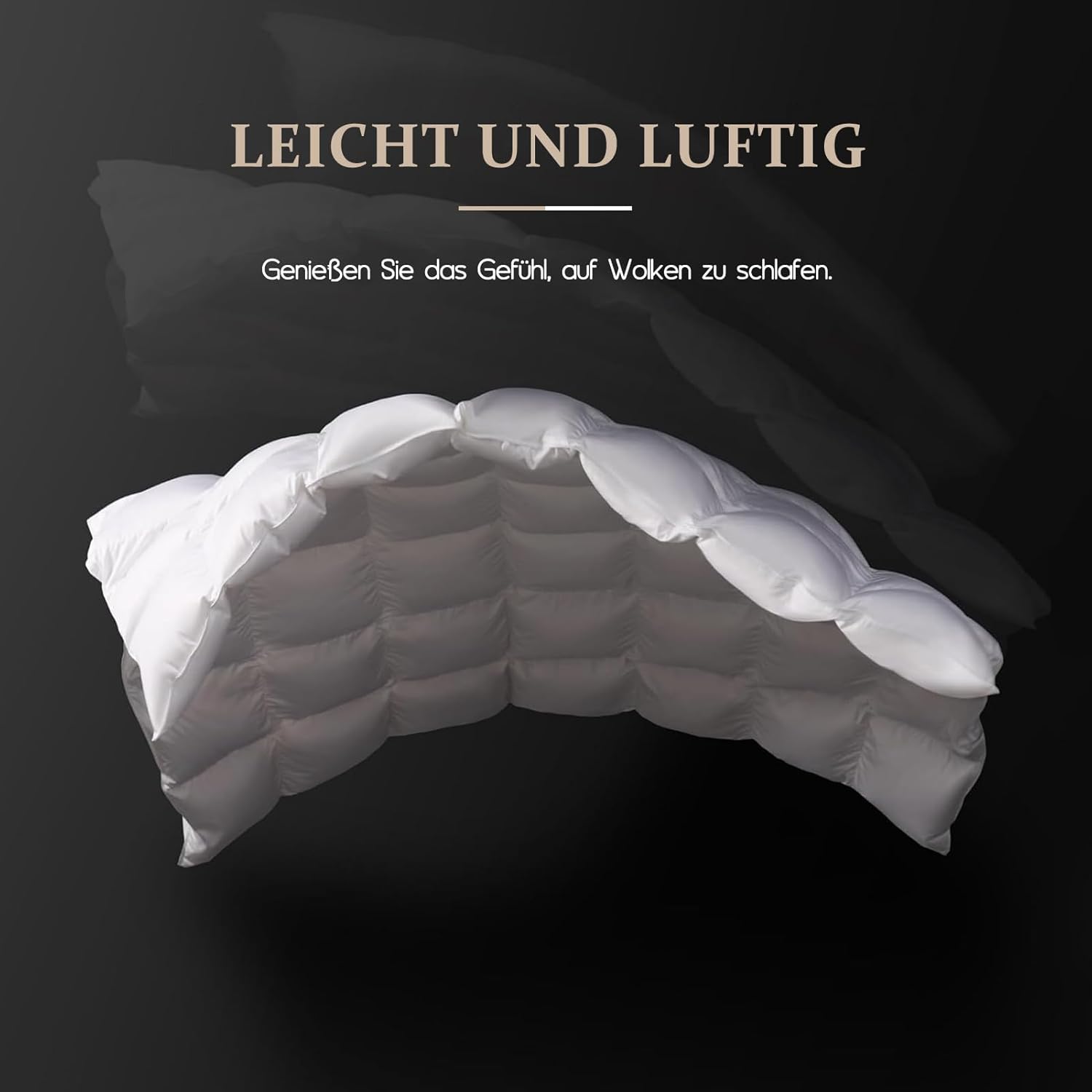 BPC Daunendecke 200x200 100% Bio-Baumwolle, 80% Daunen und 20% Federn 4 Jahreszeiten Bettdecke, Extra Weich Ganzjahresdecke, Atmungsaktiv Federbetten 200x200 cm, Fluffy Medium Down Duvet 2x2m