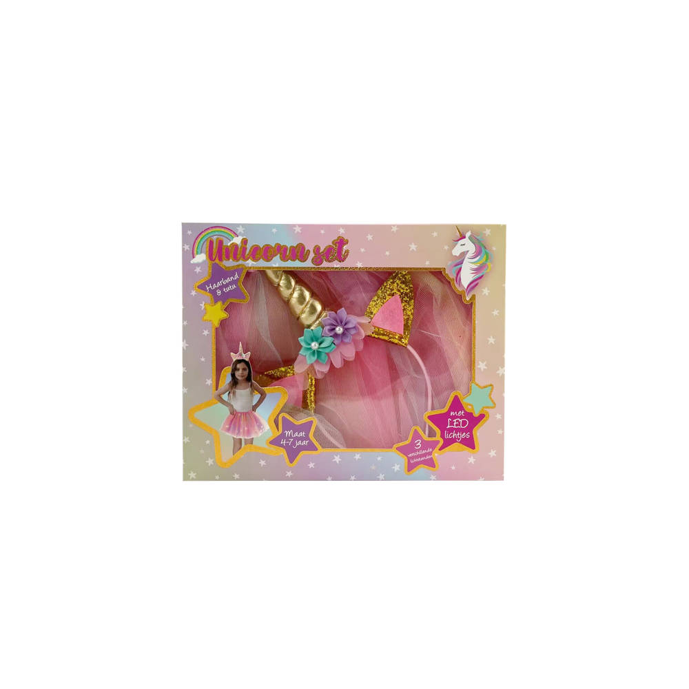 Little Concept tutu met LED eenhoornset - 4-7 jaar
